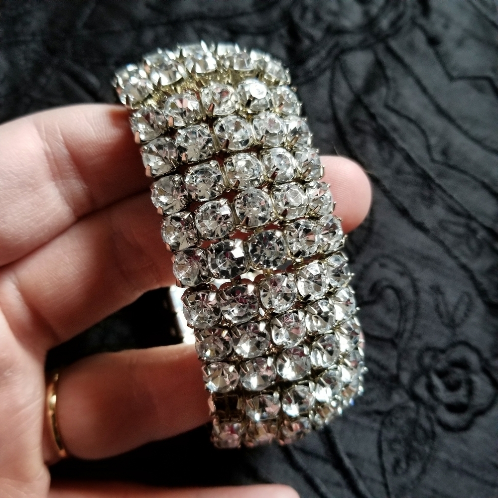 Sparkly bracelet diamante silver tone bracelet